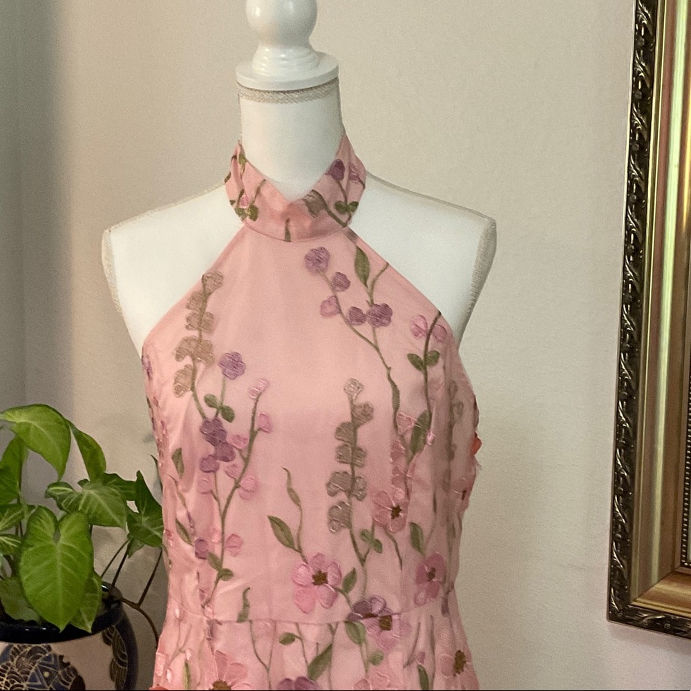 Lulu's Pink Floral Backless Dress